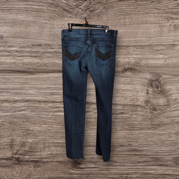 7 For All Mankind Mens Standard Fit Chevron Pocket Button Fly Jeans Size 32 - Picture 2 of 8